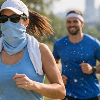 Mujer con nariz tapada por alergia